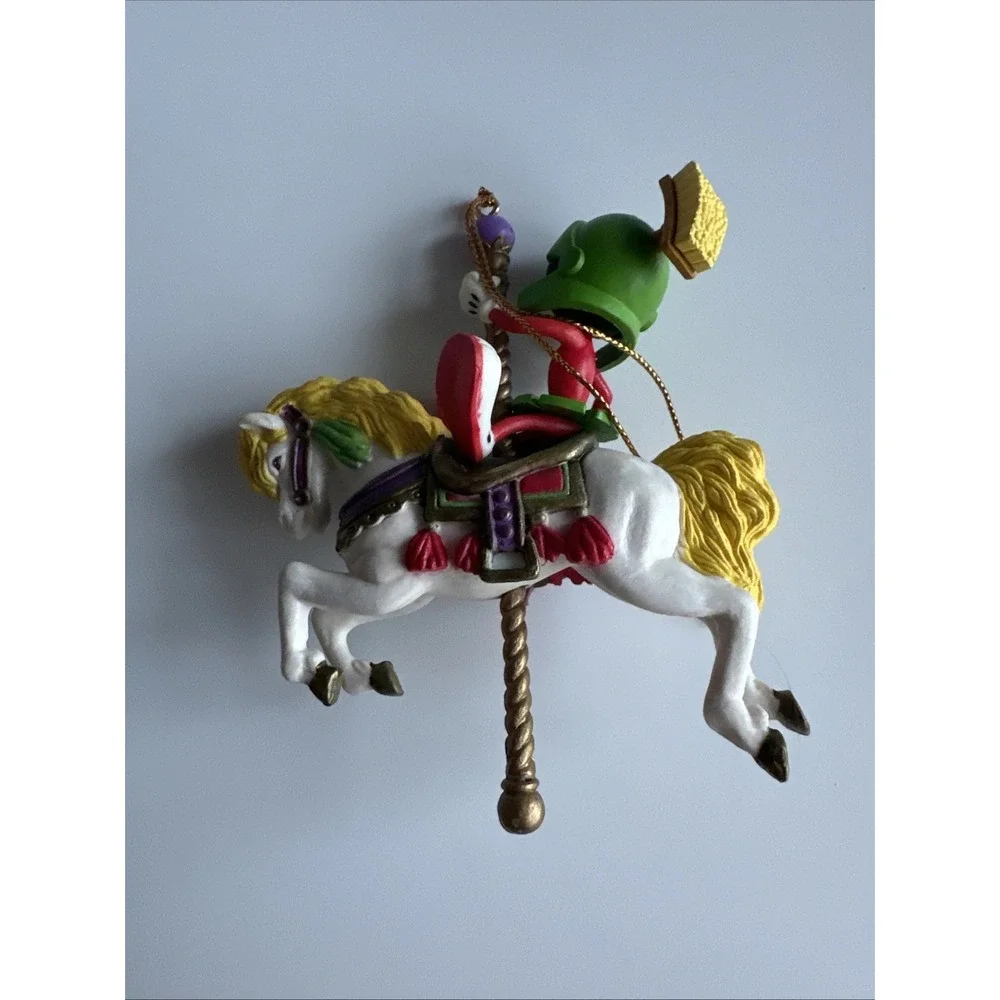 Looney Tunes Collectible Ornament  Marvin The Martian On Carousel Horse - Picture 5 of 6